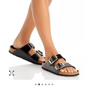 Birkenstock Women's Arizona High Shine Big Buckle Slide sz 9. NIB